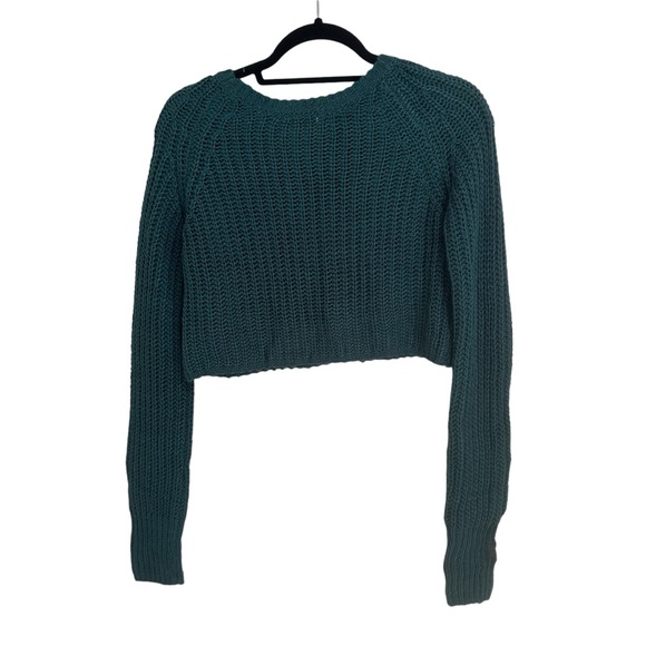 Kimchi Blue UO Crop Teal Knit Sweater in Women’s Size Small - Picture 3 of 13